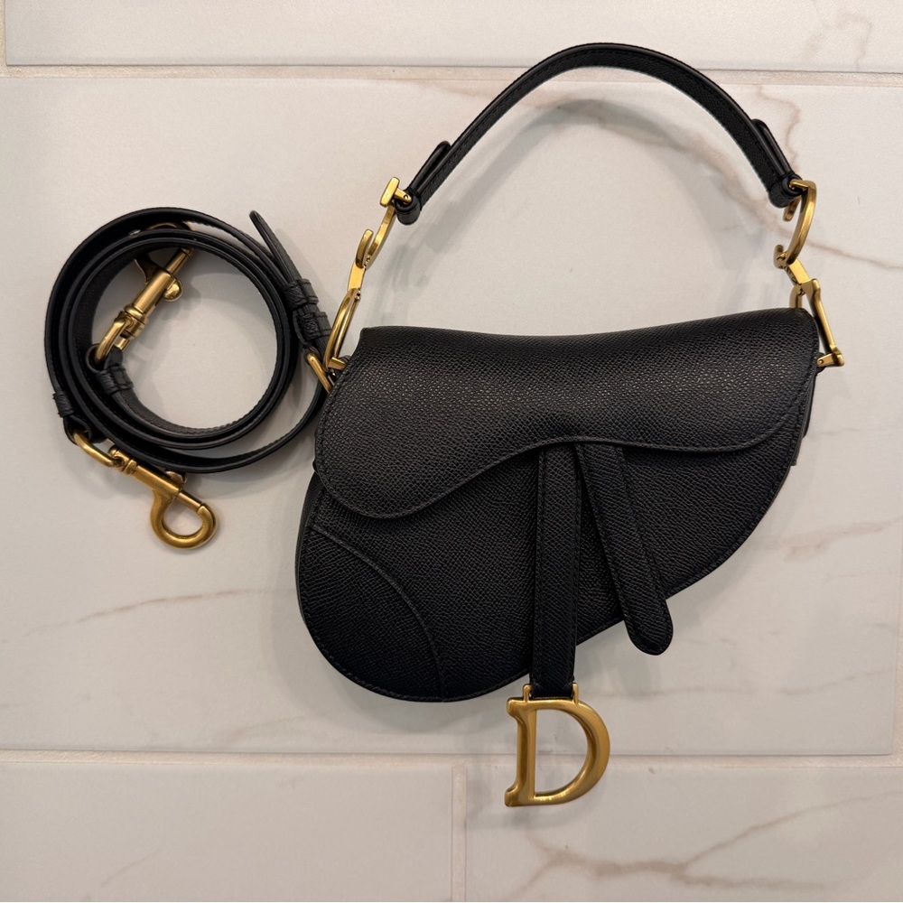Dior Women's Mini Saddle Bag in Grained Calfskin